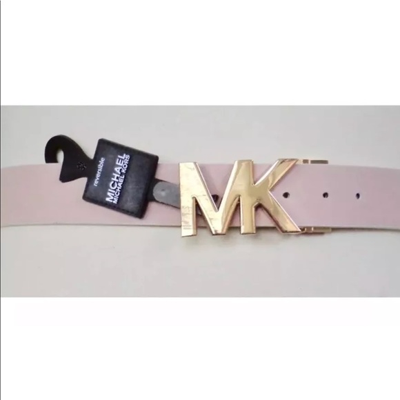 Michael Kors MK Belt Reversible Gold/Vanilla/Pink - Picture 3 of 6